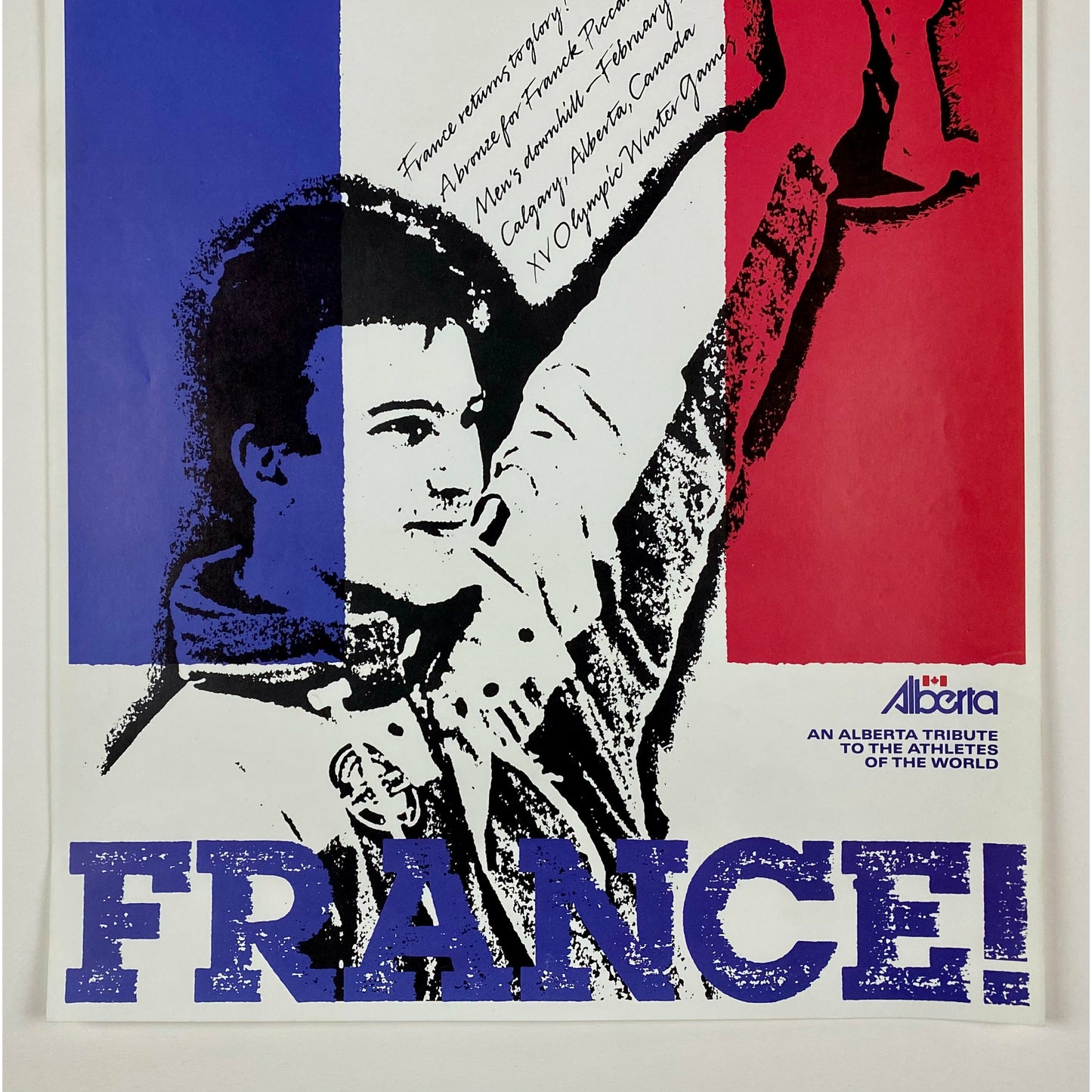 ORIGINAL POSTER - 1988 - CALGARY WINTER OLYMPIC FRANCE SKIING (PICCARD)
