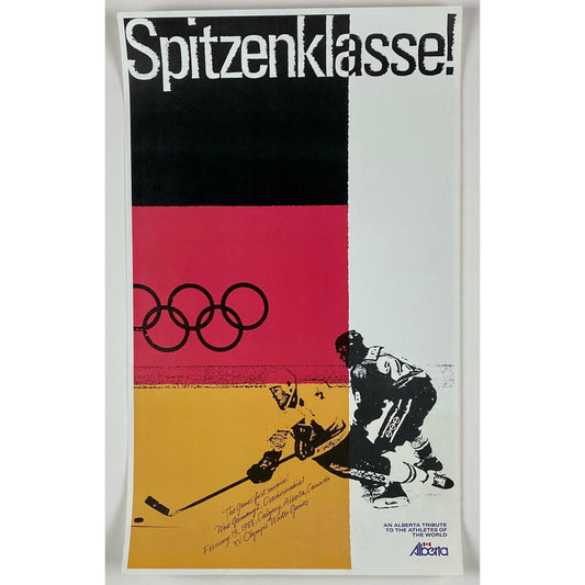 ORIGINAL POSTER - 1988 - CALGARY WINTER OLYMPIC GERMANY HOCKEY