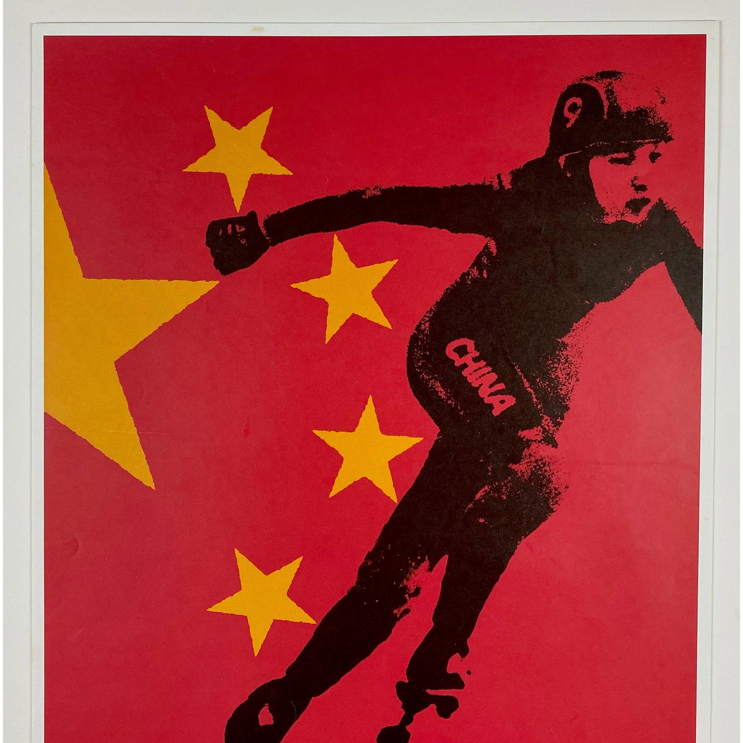ORIGINAL POSTER - 1988 - CALGARY WINTER OLYMPIC CHINA SPEED SKATING