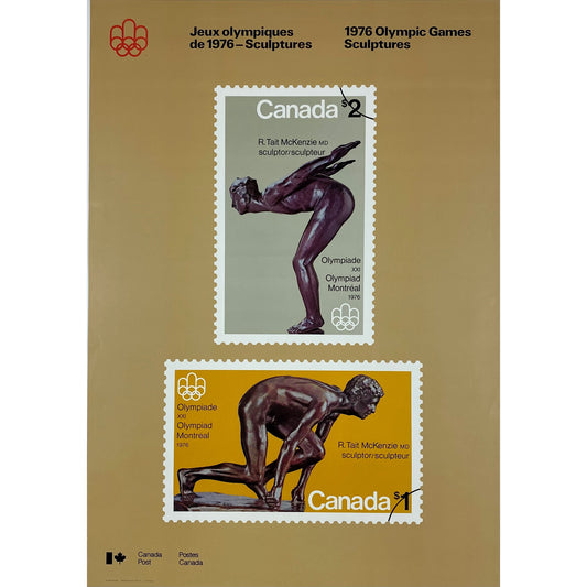 ORIGINAL POSTER - 1972 - CANADA POST / 76 OLYMPICS GAMES (GOLD)