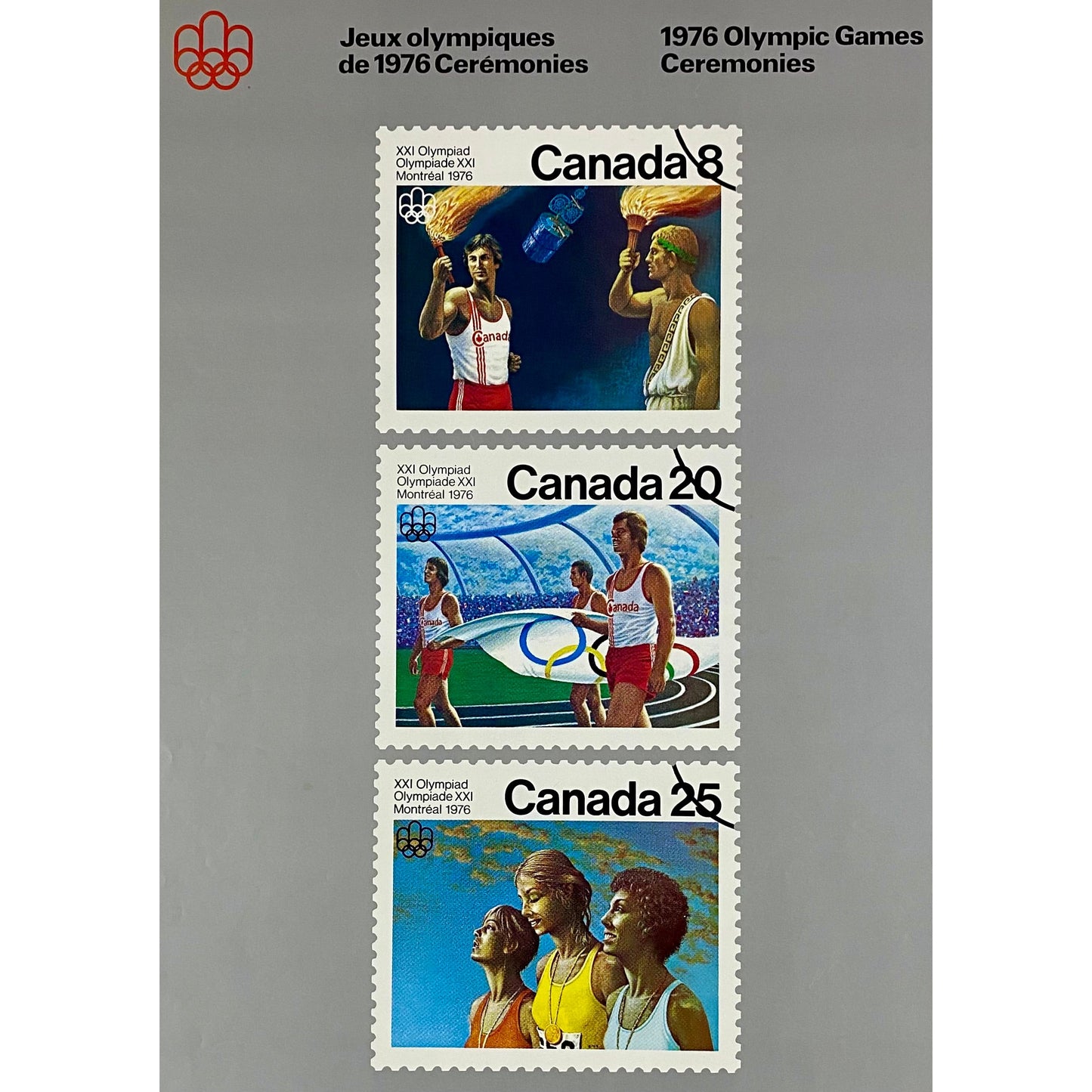 ORIGINAL POSTER - 1972 - CANADA POST / 76 OLYMPICS GAMES (SILVER)