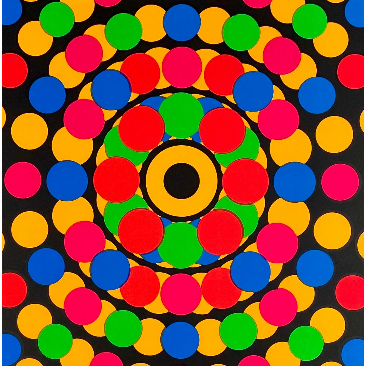 ORIGINAL POSTER - 1970 - BLACK LIGHT DOTS (SCREEN PRINTED)