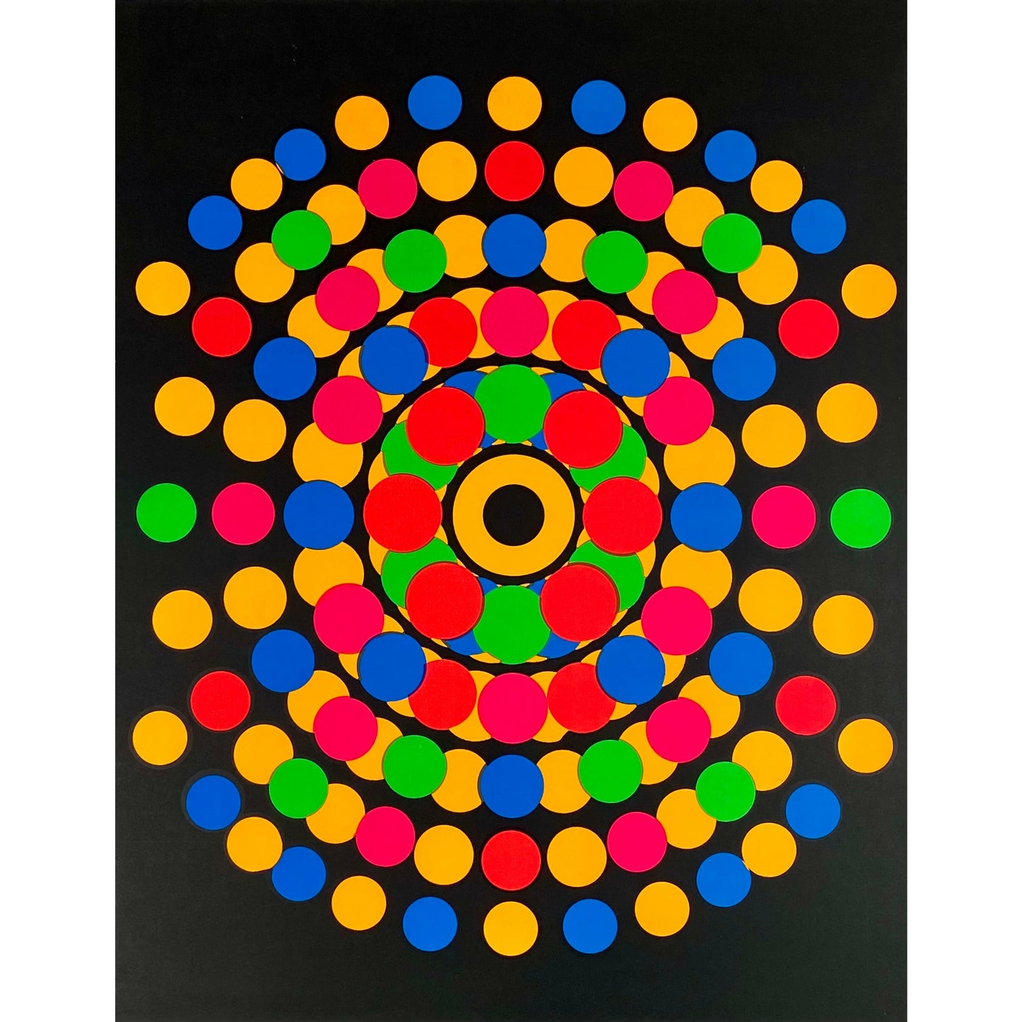ORIGINAL POSTER - 1970 - BLACK LIGHT DOTS (SCREEN PRINTED)