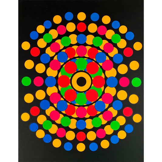ORIGINAL POSTER - 1970 - BLACK LIGHT DOTS (SCREEN PRINTED)