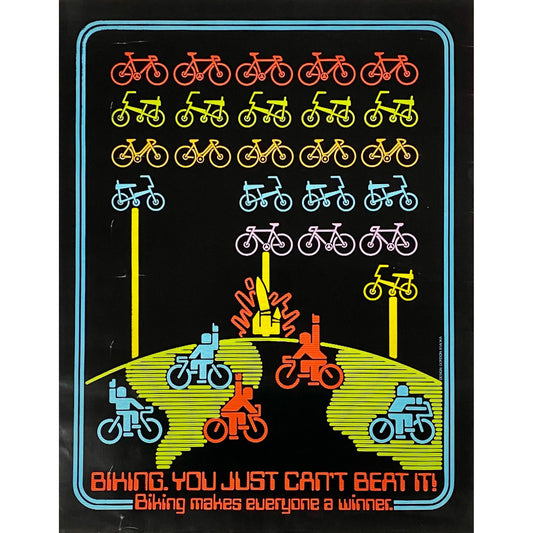 ORIGINAL POSTER - 1990 - BIKING MAKES EVERYONE A WINNER (BIKE INVADERS)