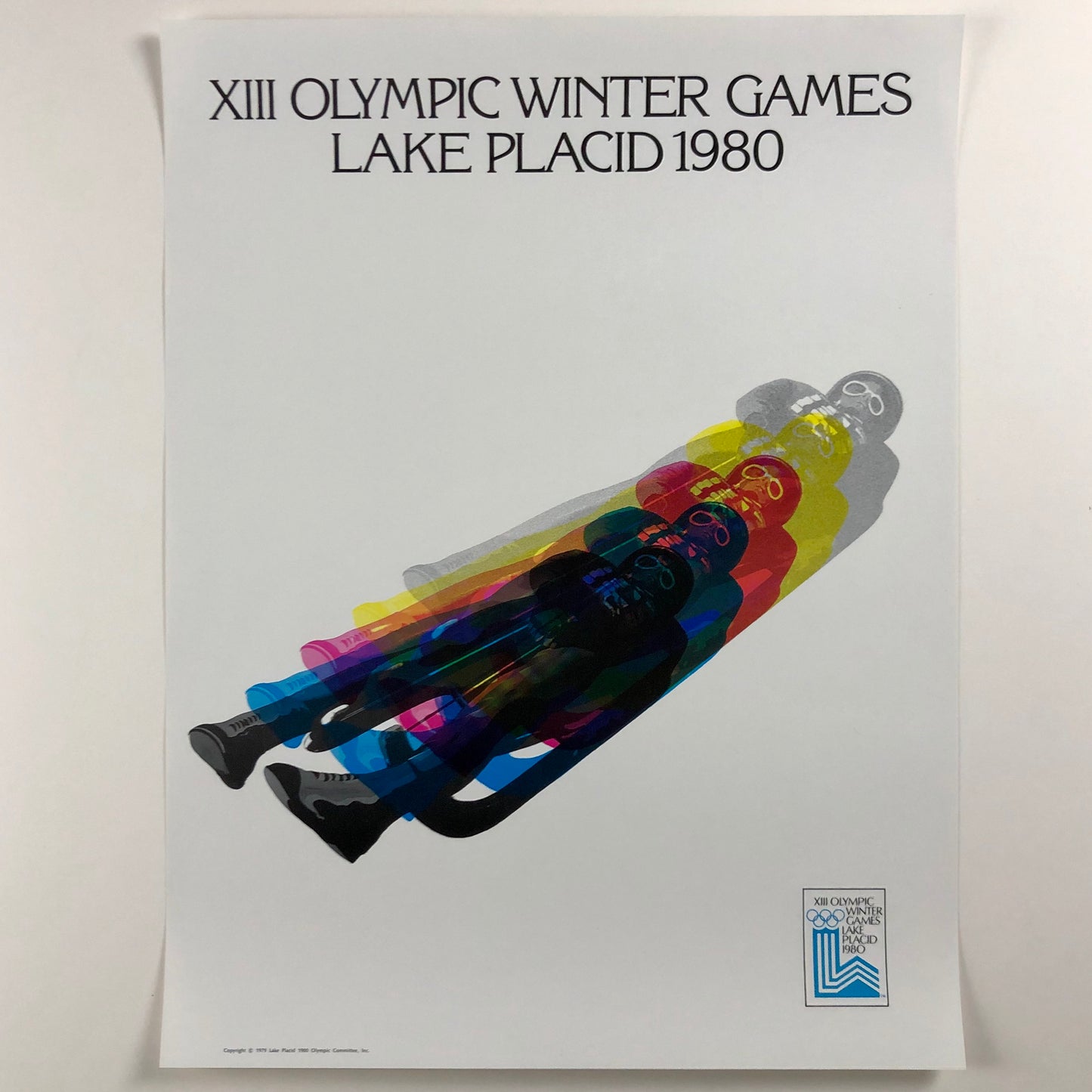 ORIGINAL POSTER - 1979 - OLYMPIC LAKE PLACID 1980 LUGE