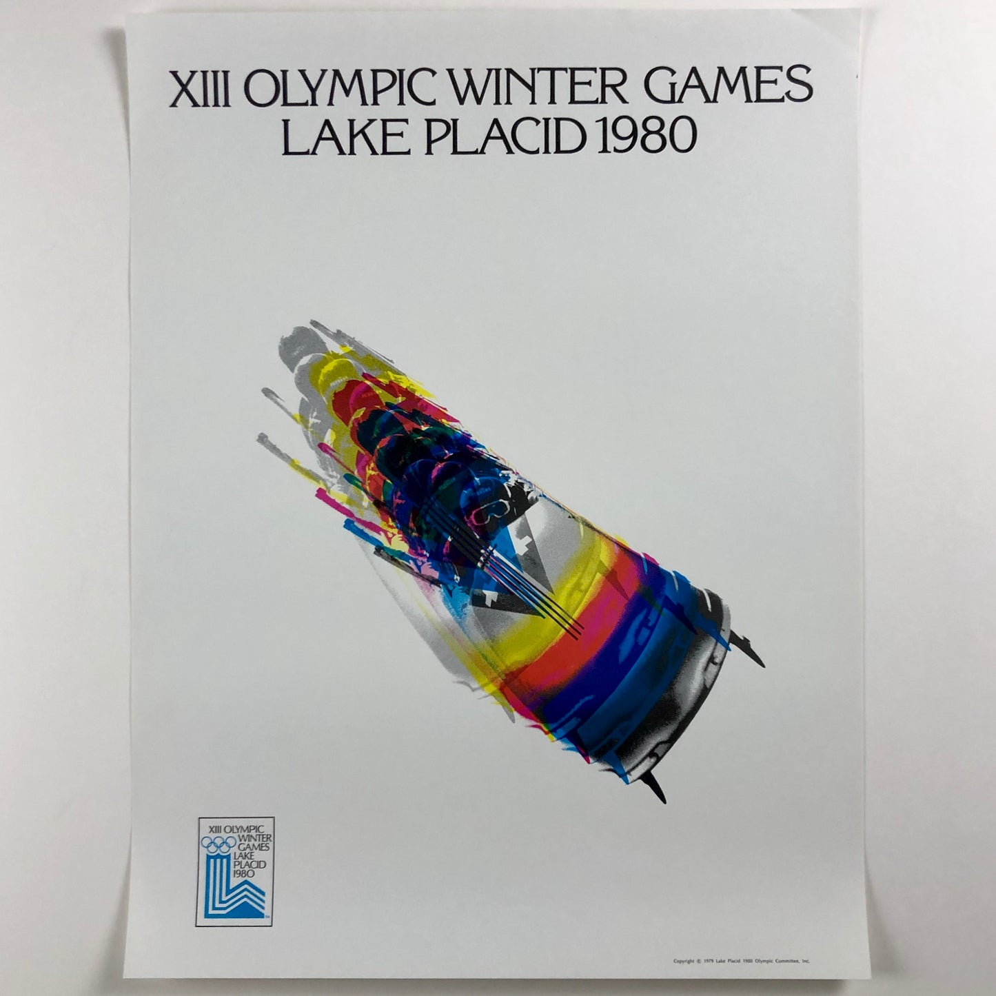 ORIGINAL POSTER - 1979 - OLYMPIC LAKE PLACID 1980 BOBSLEIGH