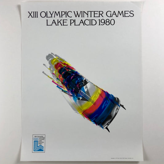 ORIGINAL POSTER - 1979 - OLYMPIC LAKE PLACID 1980 BOBSLEIGH