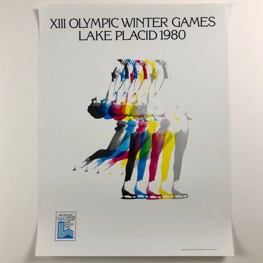 ORIGINAL POSTER - 1979 - OLYMPIC LAKE PLACID 1980 FIGURE SKATING