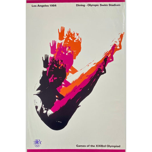 ORIGINAL POSTER - 1984 - XXIIIrd OLYMPIAD LOS ANGELES / DIVING