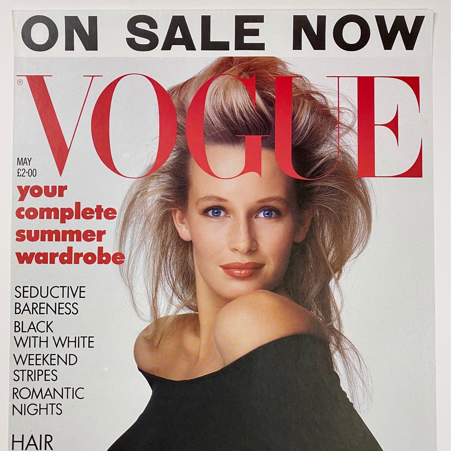 ORIGINAL ADVERTISEMENT POSTER - 1987 - VOGUE MAY 1987 (ESTELLE LEFEBURE)
