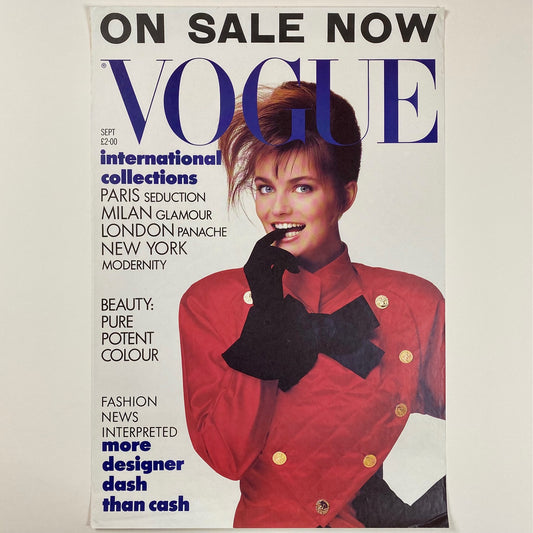 ORIGINAL ADVERTISEMENT POSTER - 1987 - VOGUE SEPTEMBER 1987 (PAULINA PORIZKOVA)
