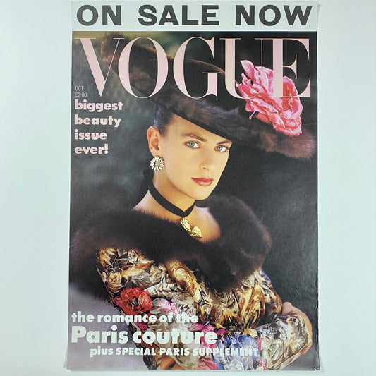 ORIGINAL ADVERTISEMENT POSTER - 1987 - VOGUE OCTOBER '87 (LAETITIA FIRMIN-DIDOT)